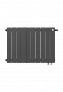 Биметаллический дизайн радиатор Royal Thermo PianoForte 500 Noir Sable (черный) VDR80 - 10 секций, нижнее правое подключение, 80 мм 