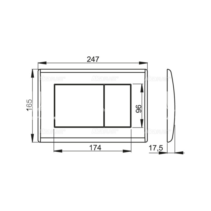 Кнопка смыва AlcaPlast M270, белая 