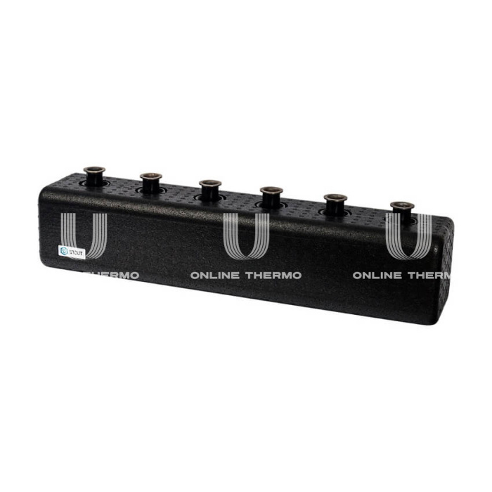 Балансировочный коллектор с гидравлическим разделителем Stout SDG-0018-004003 DN25, до 70 кВт, конструкционная сталь, с термоизоляцией 