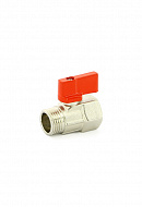 Кран шаровый Mini Uni-Fitt 121N2000, 1/2" ВР-НР, ручка-флажок, никелированный 