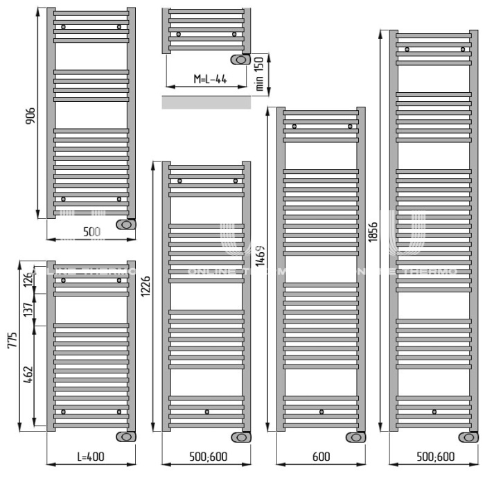 Полотенцесушитель электрический Zehnder Aura PBEZ-120-50/MQ 9016 1200-500 мм, белый 