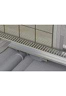 Душевой лоток (водоотводящий желоб) AlcaPlast APZ104-550 Flexible Low, регулируемый, к стене, горизонтальный сток - 550 мм 