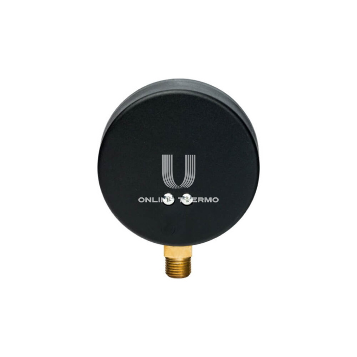 Термоманометр радиальный Stout SIM-0006-800615, диаметр 80 мм, 6 бар, 1/2", 120°С, с запорным клапаном 