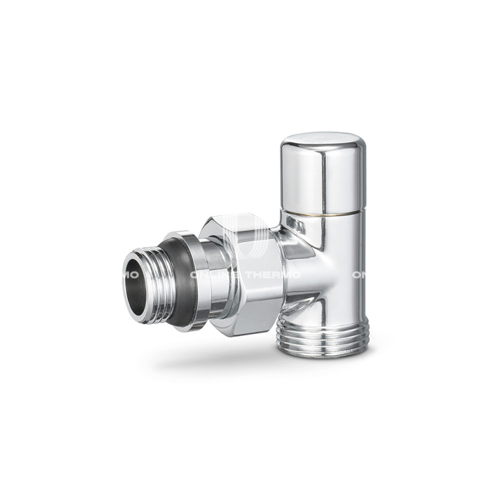 Радиаторный клапан ручной регулировки Varmega VMDV01-410415, 1/2"×3/4"ЕК НР, угловой, хромированный 