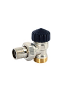 Термостатический клапан (терморегулятор) Uni-fitt Thermo 167N2300, 1/2"х3/4"EK НР-НР, угловой, для однотрубных систем, с преднастройкой 