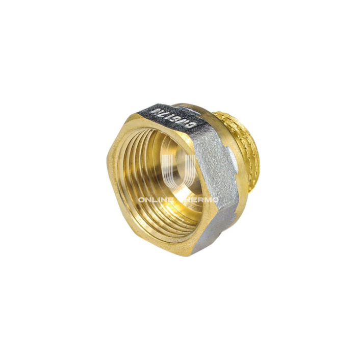 Переходник с внутренней и наружной резьбой Aquasfera 9021-01 ВР-НР 3/4"×1/2", никелированный 