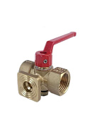 Кран запорный трехходовой SantechSystems 1/2" ВР, для манометра, ручка-рычаг, под фланец 