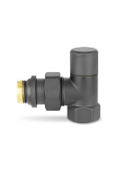 Радиаторный клапан ручной регулировки Varmega VMDV01-210404, 1/2" ВР-НР, угловой, черный 