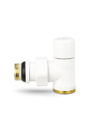 Радиаторный клапан ручной регулировки Varmega VMDV01-110415, 1/2"×3/4"ЕК НР, угловой, белый 