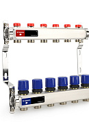 Распределительный коллектор (группа) для отопления Varmega VM15506 ВР 1", на 6 контуров 3/4" EK, нержавеющая сталь 