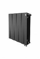 Биметаллический дизайн радиатор Royal Thermo PianoForte 500 Noir Sable (черный) VDR80 - 8 секций, нижнее правое подключение, 80 мм 