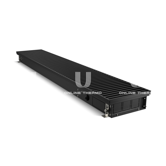 Конвектор внутрипольный Royal Thermo ATRIUM RT-A-75/200/2400-DG-U-BL, с естественной конвекцией, без вентилятора 