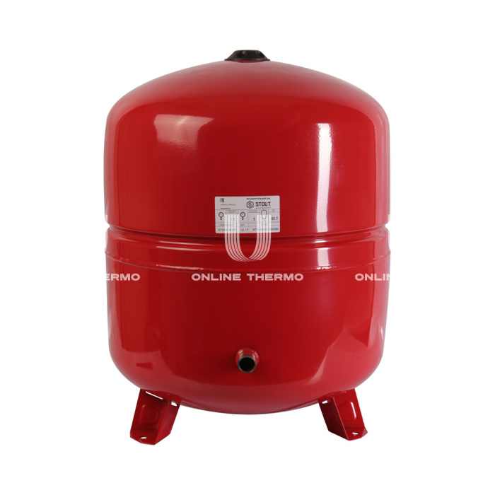 Расширительный бак для отопления Stout STH-0005-000080, 80 л, красный вертикальный, на ножках 