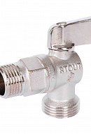Кран шаровой Stout угловой 1/2"х3/4", для бытовой техники 