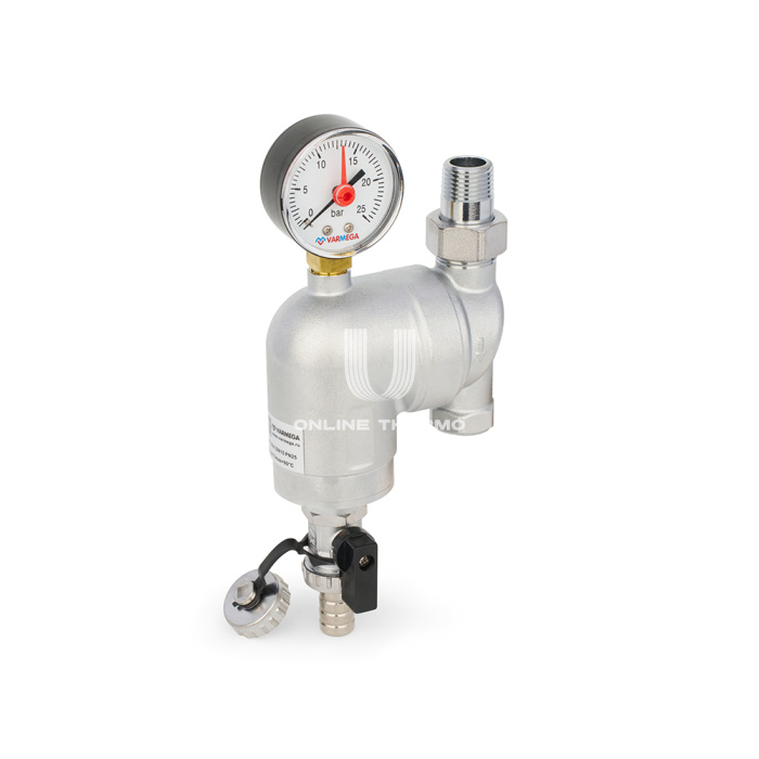 Cетчатый промывной поворотный фильтр Varmega VMSF03-C25041, 1/2" ВР с разъемным соединением, хромированный 
