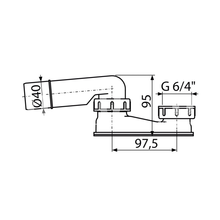 Гидрозатвор Alcaplast A532-DN40, сниженный 