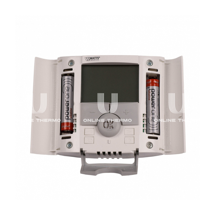 Комнатный программируемый термостат (терморегулятор) Watts BT-DP 10025807, 5-37 °С, НO-НЗ сервопривод,электронный, с ЖК-дисплеем 