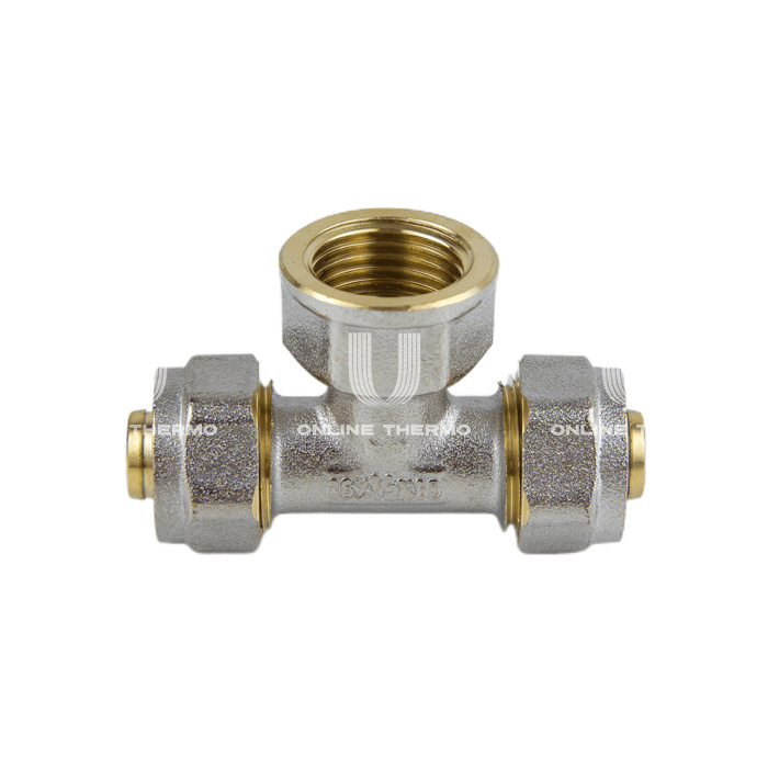 Тройник с внутренней резьбой Aquasfera 7013-03, 3/4"×26 мм, компрессионный 