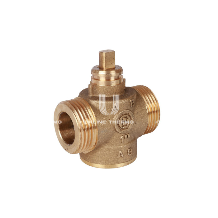 Двухходовой зонный (зональный) клапан Stout SVM-0070-200125 1" НР, Kvs 12, с сервоприводом 230V, компактный 