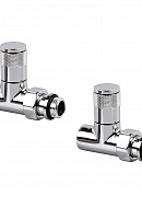 *Комплект радиаторных клапанов (вентилей) ручной регулировки Royal Thermo Piano RTE 50.024 1/2" ВР-НР, прямой, с антипротечкой, комплект из 2 шт. 
