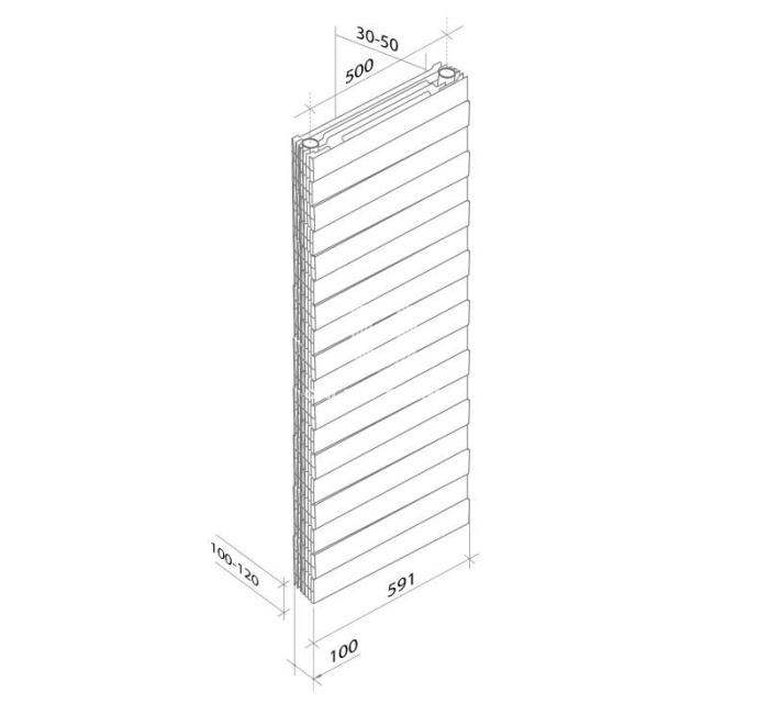 Биметаллический дизайн радиатор Royal Thermo PianoForte Tower 500 Bianco Traffico (белый) - 18 секций, нижнее / верхнее раздельное подключение 