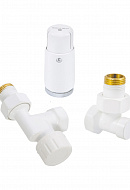 Комплект Schlosser Standard Mini из термостатического и запорного клапана 1/2"х1/2" ВР-НР и термоголовки Mini Diamant М30х1.5 602200126, осевой, без преднастройки 