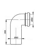 Колено стока AlcaPlast M908, комплект 90/90 
