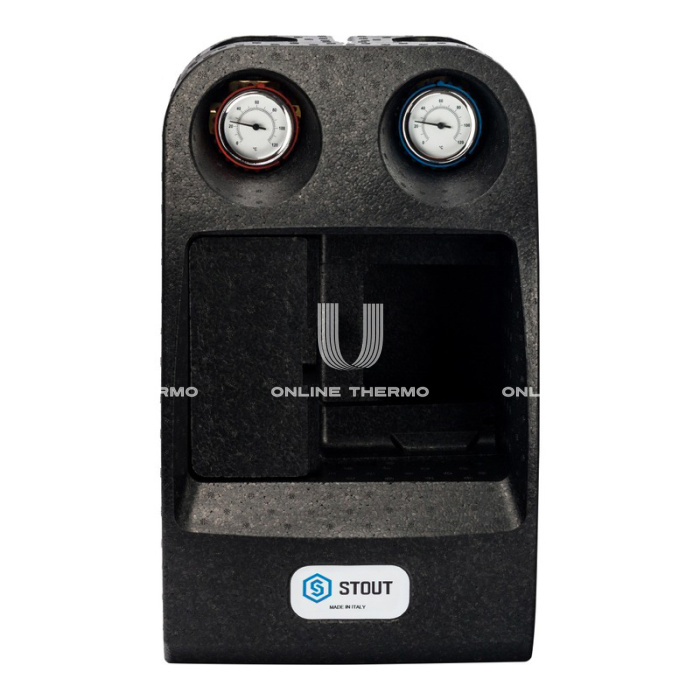 Насосная группа для твердотопливных котлов Stout SDG-0014-002501 DN 25 (1") с термосмесителем, без насоса, подача справа 
