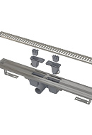 Душевой лоток (водоотводящий желоб) AlcaPlast APZ1SMART-LINE-750, с порогами для перфорированной решетки, горизонтальный сток - 750 мм 
