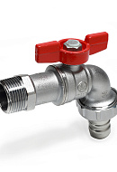 Кран шаровый водоразборный со штуцером Giacomini R620X003 1/2" НР-штуцер, ручка-бабочка 