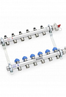 Распределительный коллектор (группа) для отопления Rehau HKV 12181211001 НР 1", на 12 контуров 3/4" EK, нержавеющая сталь, с концевыми группами 