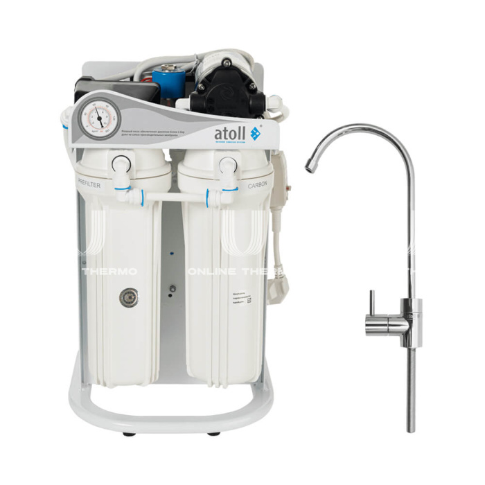 Система обратного осмоса Atoll ATEFDR070 A-3800p STD, 3 ступени, без бака, с повысительным насосом, 2880 л/сутки 