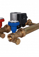 Насосная группа для твердотопливных котлов Stout SDG-0014-002502 DN 25 (1") с термосмесителем и насосом Grundfos UPSO 25-65, подача справа 