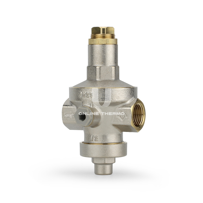 Редуктор давления Varmega VM12801, 1/2", PN25, мембранный, с присоединением к манометру 