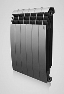 Биметаллический дизайн радиатор Royal Thermo BiLiner 350 Silver Satin (серый) - 4 секции, боковое подключение 