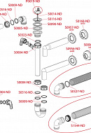 *Сифон для мойки Alcaplast A83-DN50/40, L-образный, пластиковый, с накидной гайкой 6/4", подводкой и гофрой 