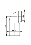 Колено стока AlcaPlast M906, комплект 90/110 
