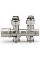 Узел нижнего подключения Varmega VMDV25-500415, 1/2"х3/4"EK, универсальный, матовый никель 