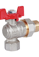 Кран шаровый угловой с разъемным соединением Rommer RBV-0006-0610215, 1/2" ВР-НР, стандартный, ручка-бабочка 