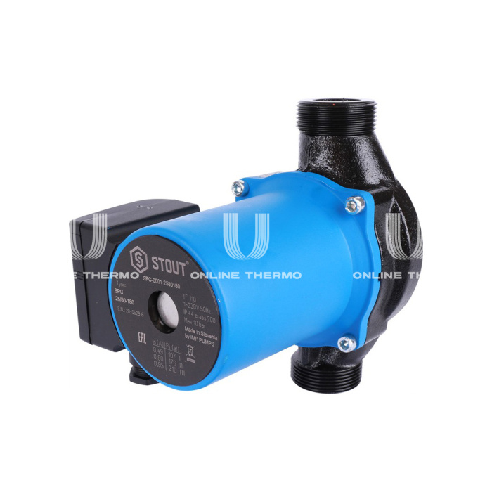 Насос циркуляционный Stout SPC-0001-2580180 25-80, с гайками, база 180 мм 