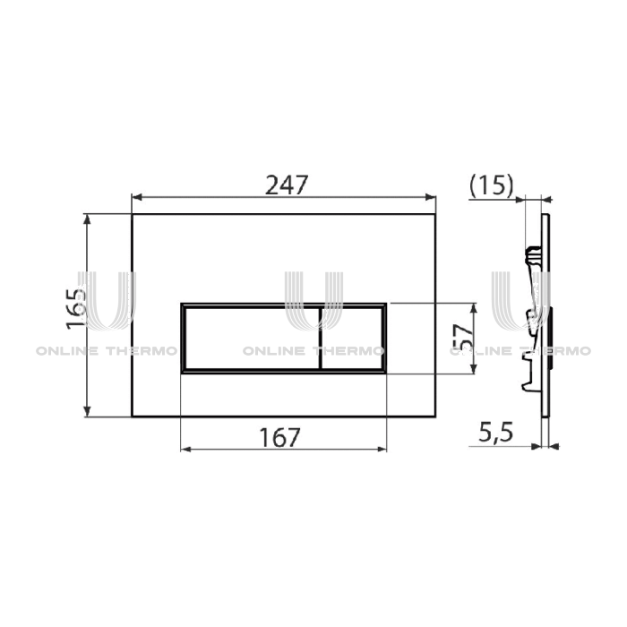 Кнопка смыва AlcaPlast THIN M572, хром матовая 