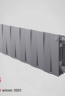 Биметаллический дизайн радиатор Royal Thermo PianoForte 200 Silver Satin (серый) - 16 секций, боковое подключение 