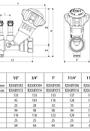 Балансировочный статический клапан (вентиль) Giacomini R206BY005, ВР 1", с ниппелями 