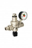 Автоматический подпиточный клапан Uni-fitt 290B2000 ВР-НР 1/2", поршневой, с манометром, никелированный 
