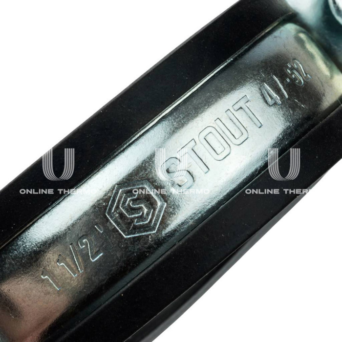 Хомут для труб Stout комплект: хомут+шпилька шуруп +дюбель пластиковый 1 1/2" (47-52) 