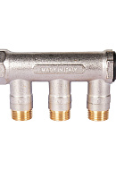 Коллектор Stout с шаровыми кранами SMB 6211 3/4", 3 отвода 1/2" (синие ручки) 