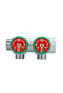 Коллектор регулирующий Varmega VM14612, 3/4", на 2 выхода 3/4"ЕК, хромированный 