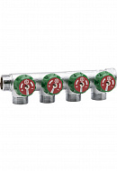 Регулирующий проходной коллектор Stout SMB-6850-341204, ВР-НР 3/4", на 4 контура 1/2", модульный, хромированный 