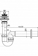Cифон для мойки Alcaplast A464-DN50, L-образный, пластиковый, с гидрозатвором 