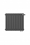 Биметаллический дизайн радиатор Royal Thermo PianoForte 500 Noir Sable (черный) VDR80 - 8 секций, нижнее правое подключение, 80 мм 